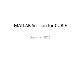 MATLAB Tutorial for Lab 3