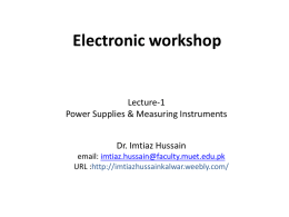 Lecture-1 - Dr. Imtiaz Hussain