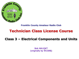 Components and Units - Franklin County Amateur Radio Club