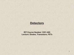 Lecture Diodes Transistors FETs