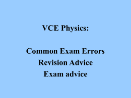 Exam and Revision Advice