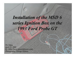 Installation of the MSD 6 series Ignition Box