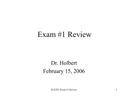 ECE 201 Exam #1 Review