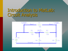 Introduction to MatLab: Circuit Analysis