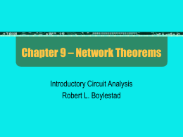 Chapter 9 – Network Theorems