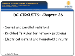 DC CIRCUITS: Chapter 26 - San Jose State University