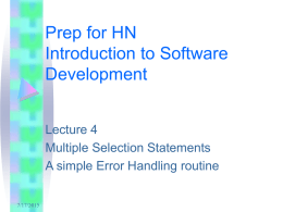 Prep for HN Introduction to Software Development