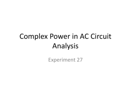 Complex Power in AC Circuit Analysis