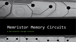 Memristor Memory Circuits - Wiki | Western State Colorado
