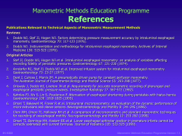 Manometric Methods Education Programme Devoted to Perfused