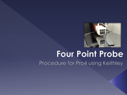 Four Point Probe - WordPress for the College of