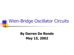 Wein Bridge Oscillators