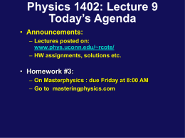 Phys132 Lecture 5 - University of Connecticut