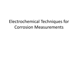 Electrochemical Techniques for Corrosion Measurements
