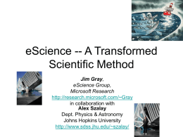 eScience -- A Transformed Scientific Method