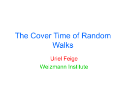The Cover Time of Random Walks
