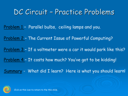 DC Circuits, Practical Problems