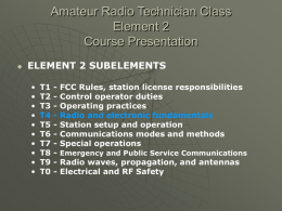 SUBELEMENT T4 -Radio and electronic fundamentals