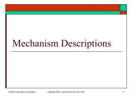 Lect 5 - Mechanism Description