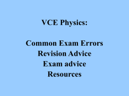 2014 Exam and Revision Advice