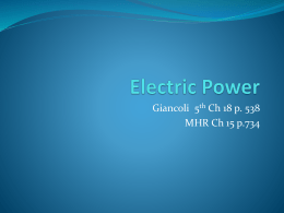 Electric Power - HRSBSTAFF Home Page