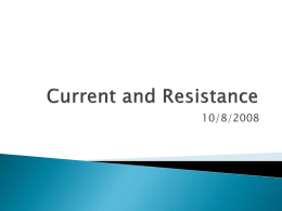Current and Resistance