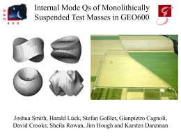 Internal Mode Qs of Monolithically Suspended Test Masses in