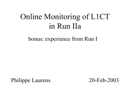 Online Monitoring in Run IIa