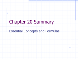 Chapter 20 Summary