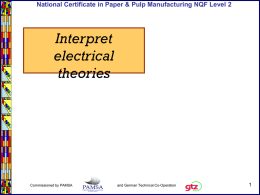 National Certificate in Paper & Pulp Manufacturing NQF Level 2