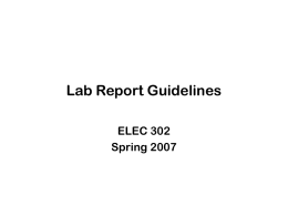Lab Report Guide - Electrical and Computer Engineering