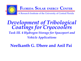 Development of Tribological Coatings for Cryocoolers Task III.4