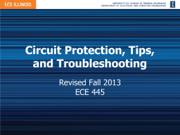 Circuit Protection, Tips, and Troubleshooting