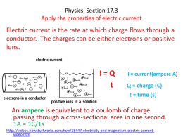 Physics Section 17.3 Apply the properties of electric current