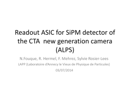 Readout ASIC for SiPM detector of the CTA new