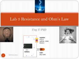 Lab 3 Resistance and Ohm`s Law