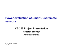 Power evaluation of SmartDust remote sensors