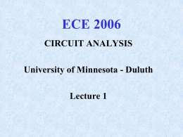 Lecture 1 - University of Minnesota Duluth