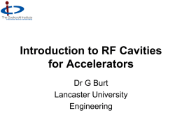 Introduction to RF Cavities for Accelerators