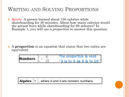 Solving Proportions Power Point
