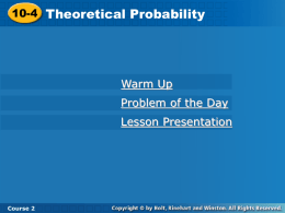 Theoretical probability - Kyrene School District