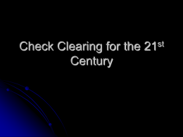 Check Clearing Explained - University of Notre Dame