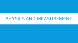 Physics and Measurement