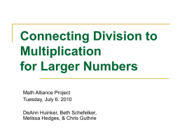 Connections between multiplication and division