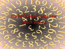Benford`s Law