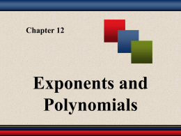 Chapter 3: Exponents and Polynomials