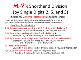 MrV*s Shorthand Division (for Single Digits)