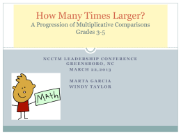 How Many Times Larger? A Progression of Multiplicative Comparisons