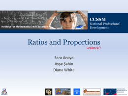 Ratio and Proportional Relationships