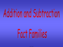 Unit 2-2 Addition & Subtraction Fact Families